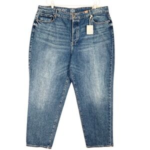a.n.a. Womens Highest Rise Straight Stretch Blue Denim Dad Jeans Plus Sz 22W NWT